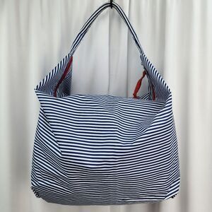 💜Lancome Blue & White Stripe Nautical Zippered Tote Bag